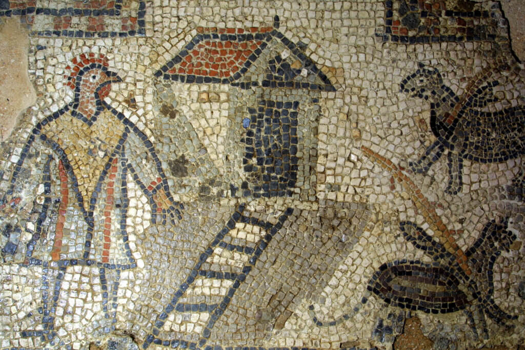 Brading Roman Villa and the curious mosaic.