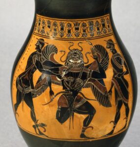6th century BC Greek vase featuring Medusa (attributed to the Amasis painter).