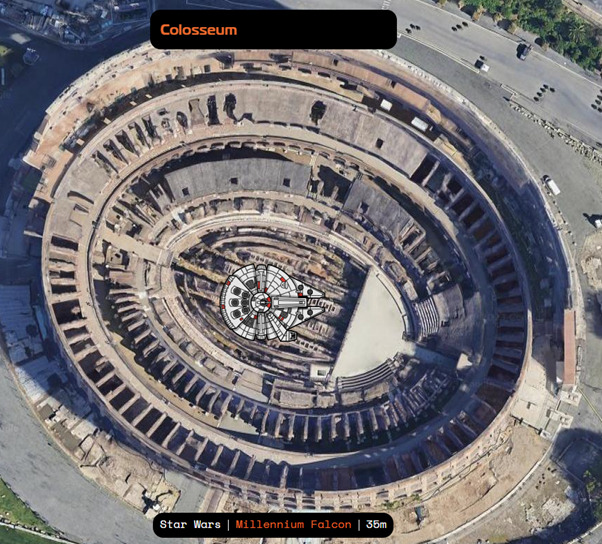 colosseum an the Millenium Falcon.