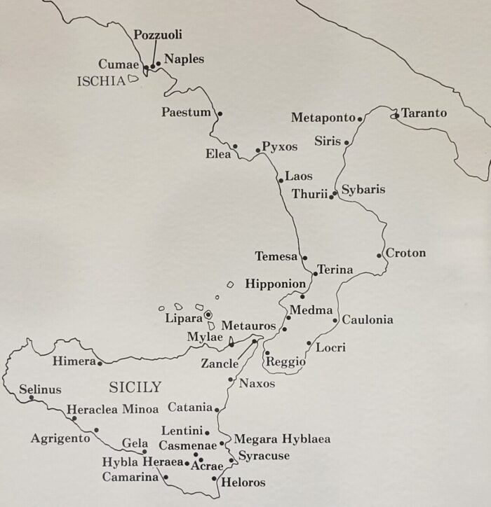 Map of Sicily and Magna Graecia
