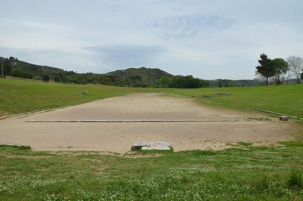 the finishing line at Olympia for the Olympic games